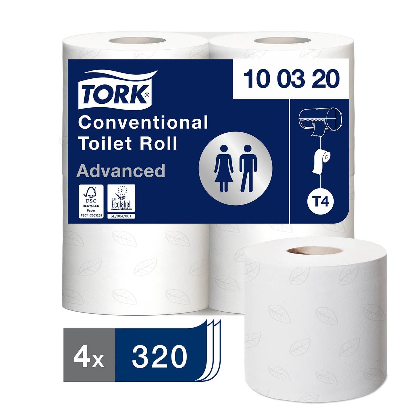 Tork Conventional Toilet Roll Advanced 2Ply - 100320 - Case of 36 x 320 Sheets