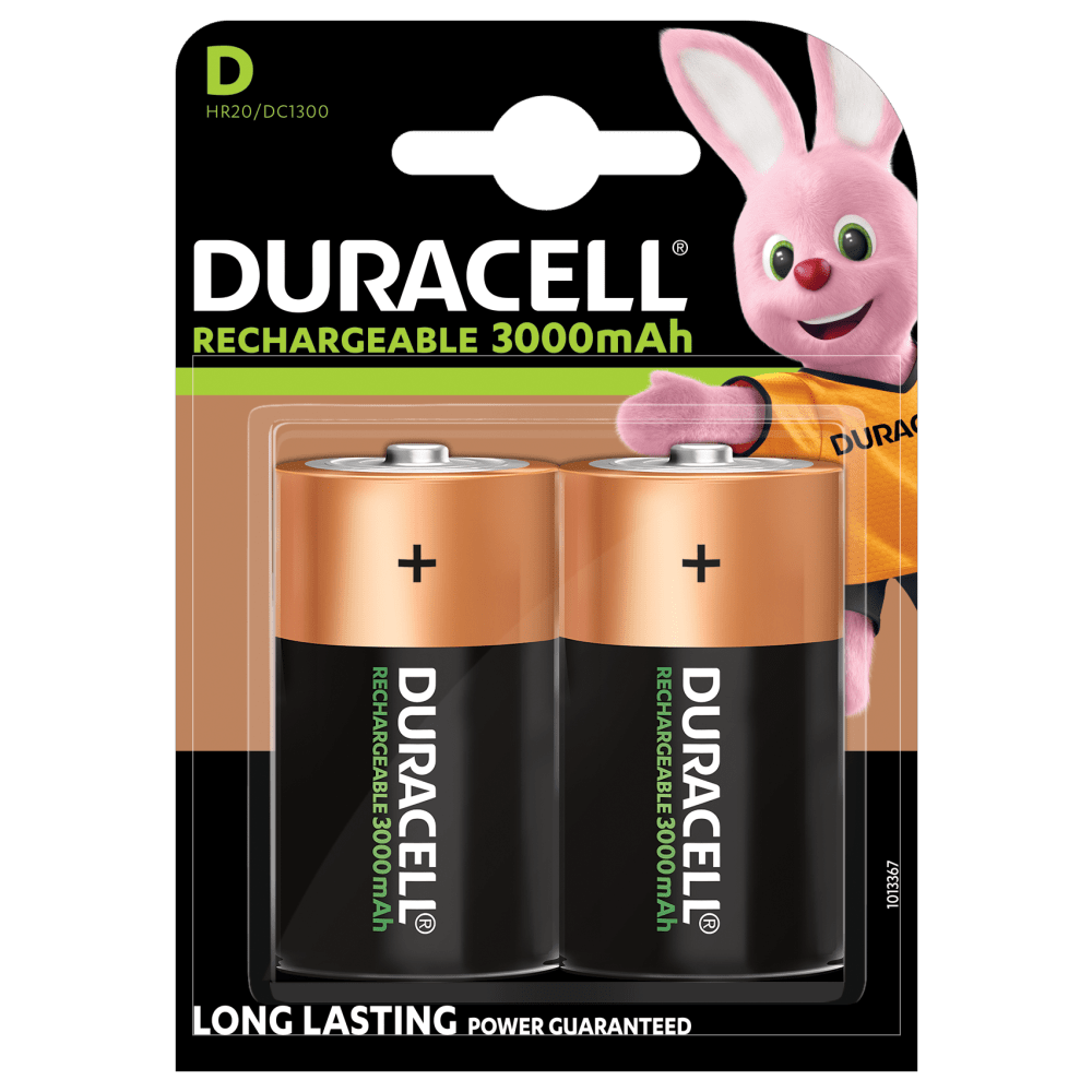Duracell Recharge Type D NiMH 3000mAh - Pack of 2