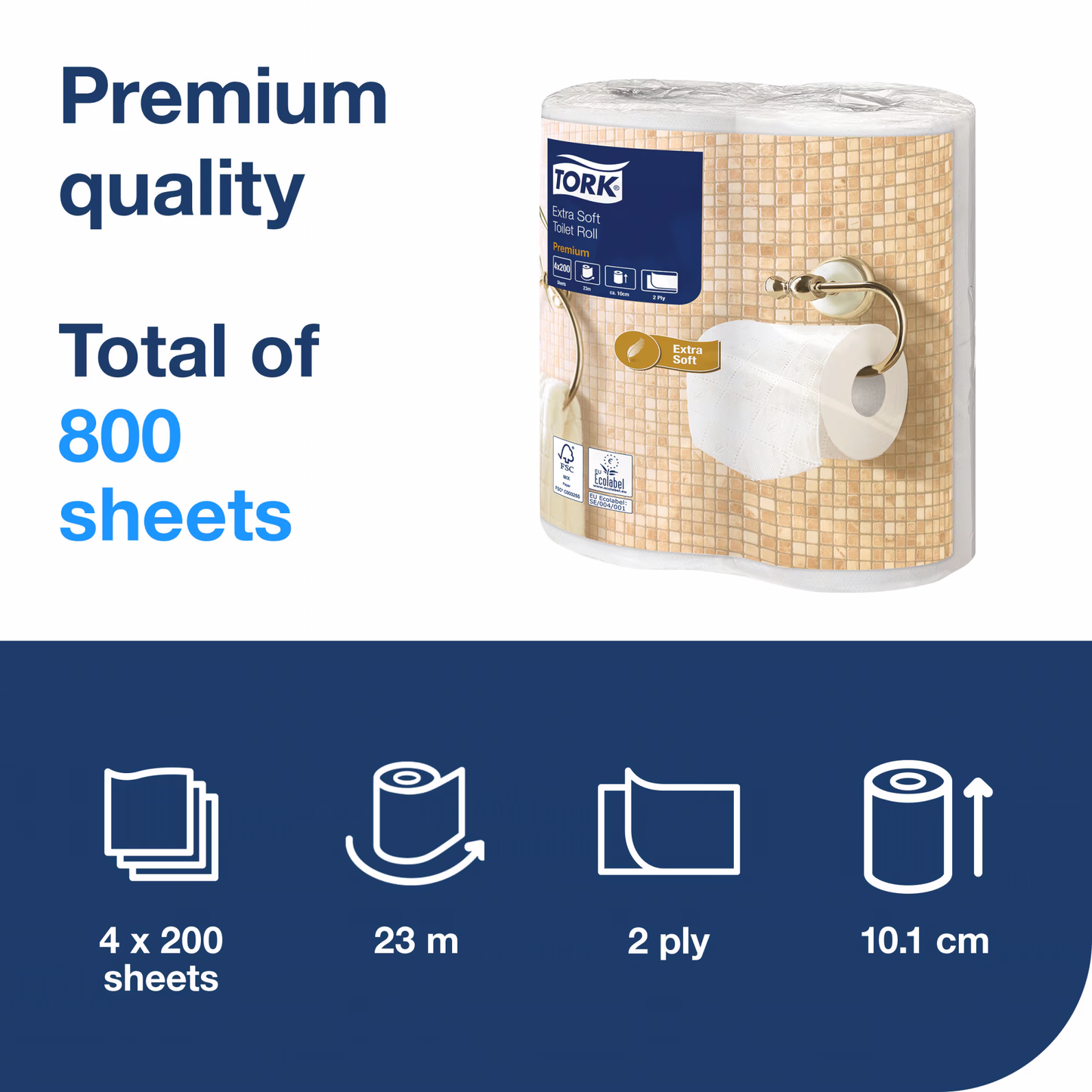Tork Extra Soft Conventional Toilet Roll Premium – 2 Ply - 40 Rolls
