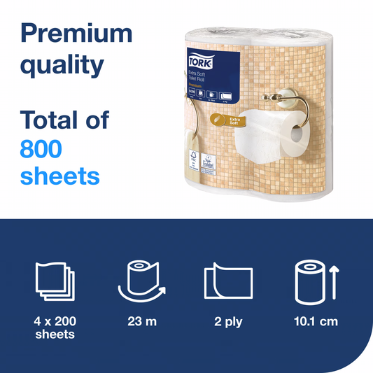 Tork Extra Soft Conventional Toilet Roll Premium – 2 Ply - 40 Rolls