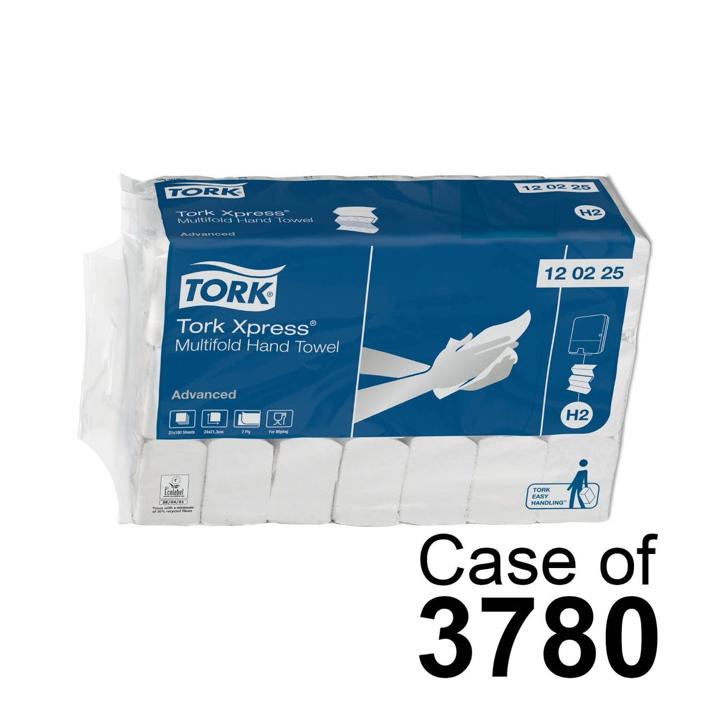 Tork Xpress Multifold Hand Towel White 2Ply - 120225 - Case of 21 x 180m - 3780 Towels