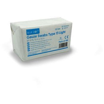 Blue Dot Sterile Gauze Swabs 10cm x 10cm (Pack 5)