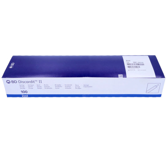 BD Discardit 2ml Concentric Tip Syringe, 2 piece x 100