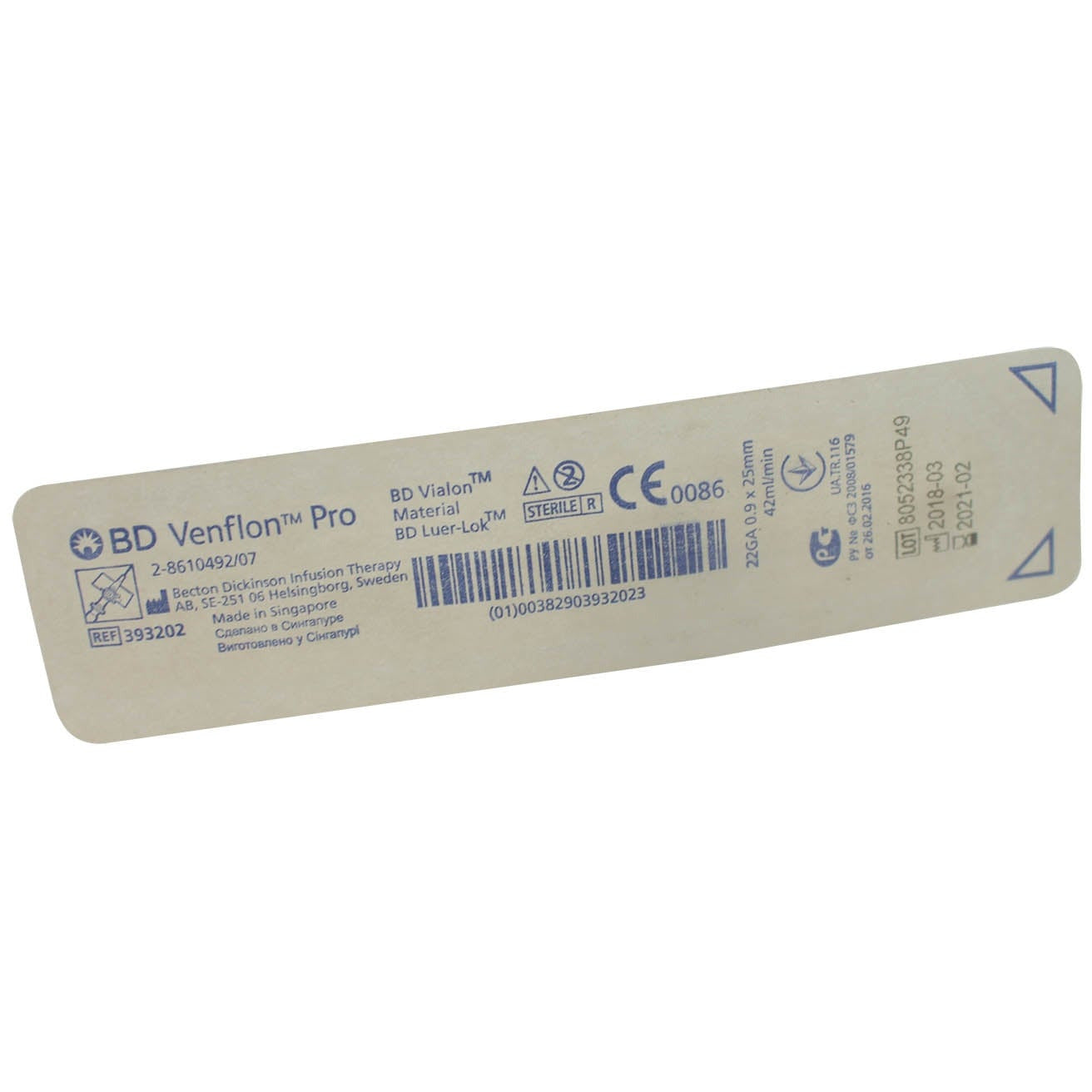 BD Venflon IV Cannula - 22g 25mm Ported & Winged x 50
