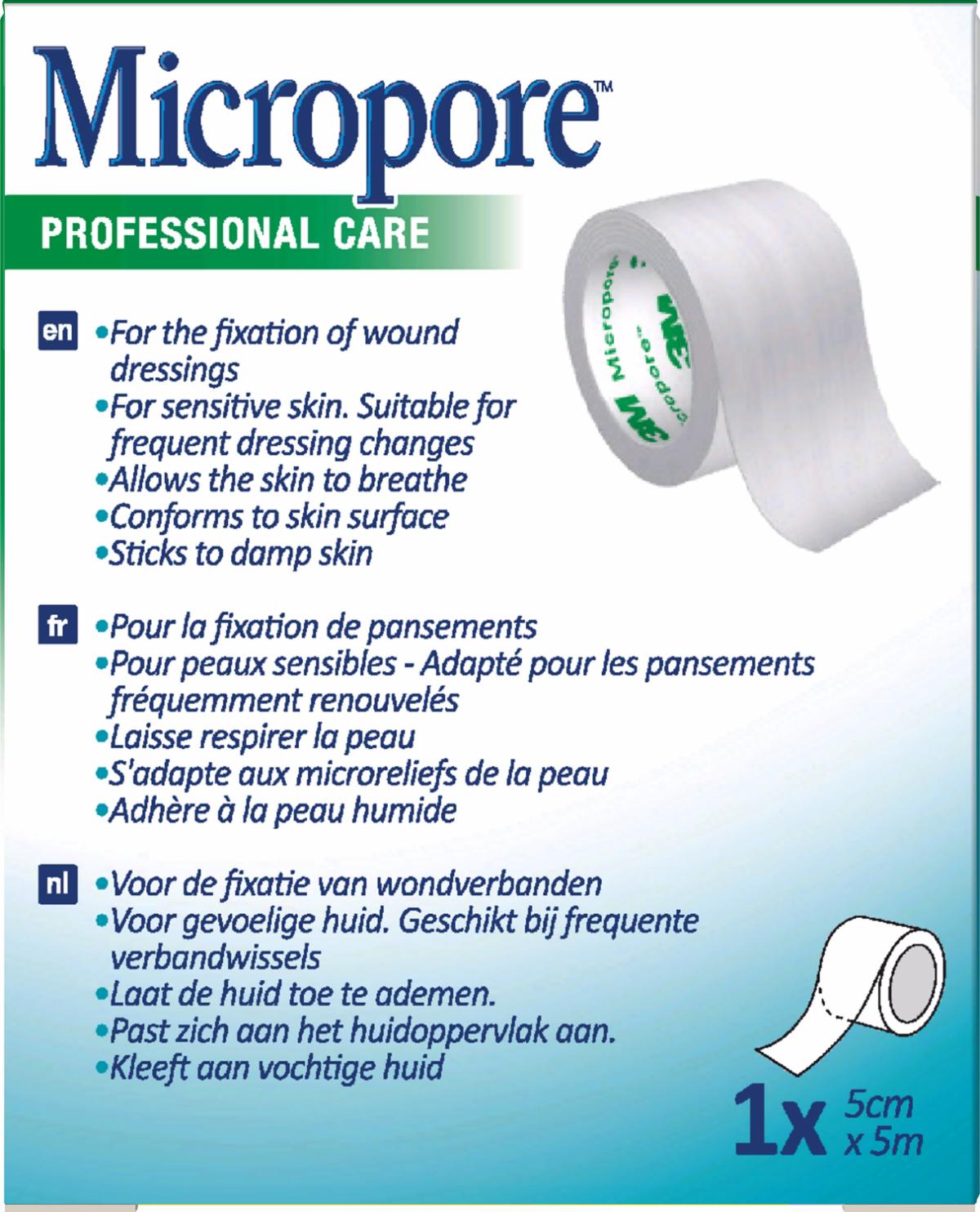 3M™ Micropore™ Medical Tape 1530P-1S, 50 mm x 5 m - Box of 6