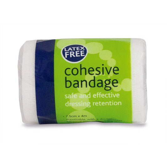 Cohesive Bandage - Latex Free White 7.5cm x 4m