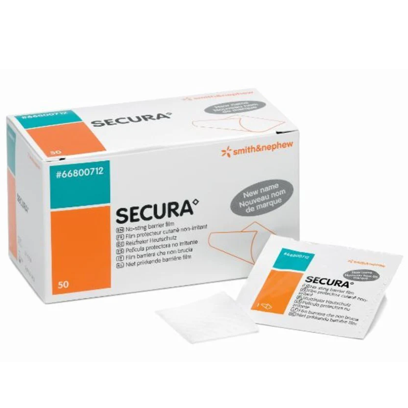 Secura No-Sting Skin Prep Barrier Film Wipes x 50 - CLEARANCE - Expiry 02/2025