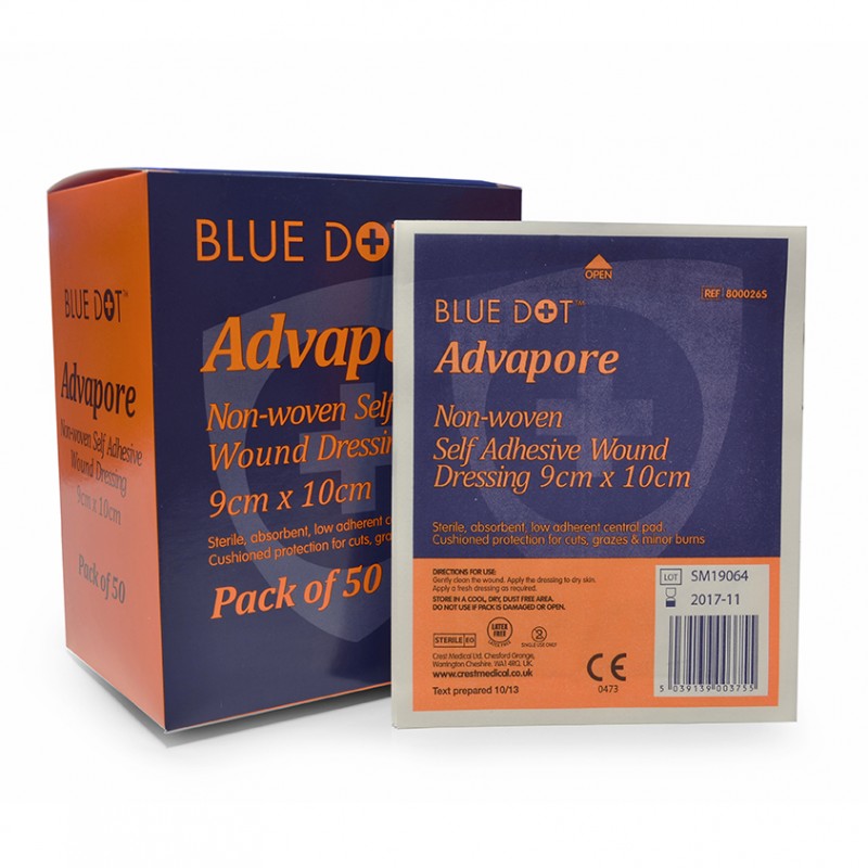 Advapore Fabric Non-Woven Adhesive Wound Dressing 5cm x 7.2cm - Box of 50