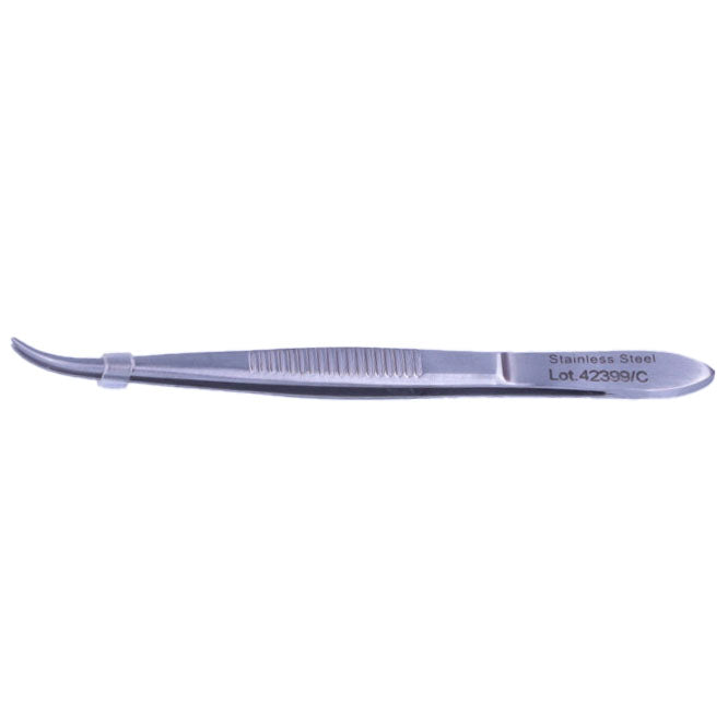 Micro Forceps - Curved + Smooth - 9cm
