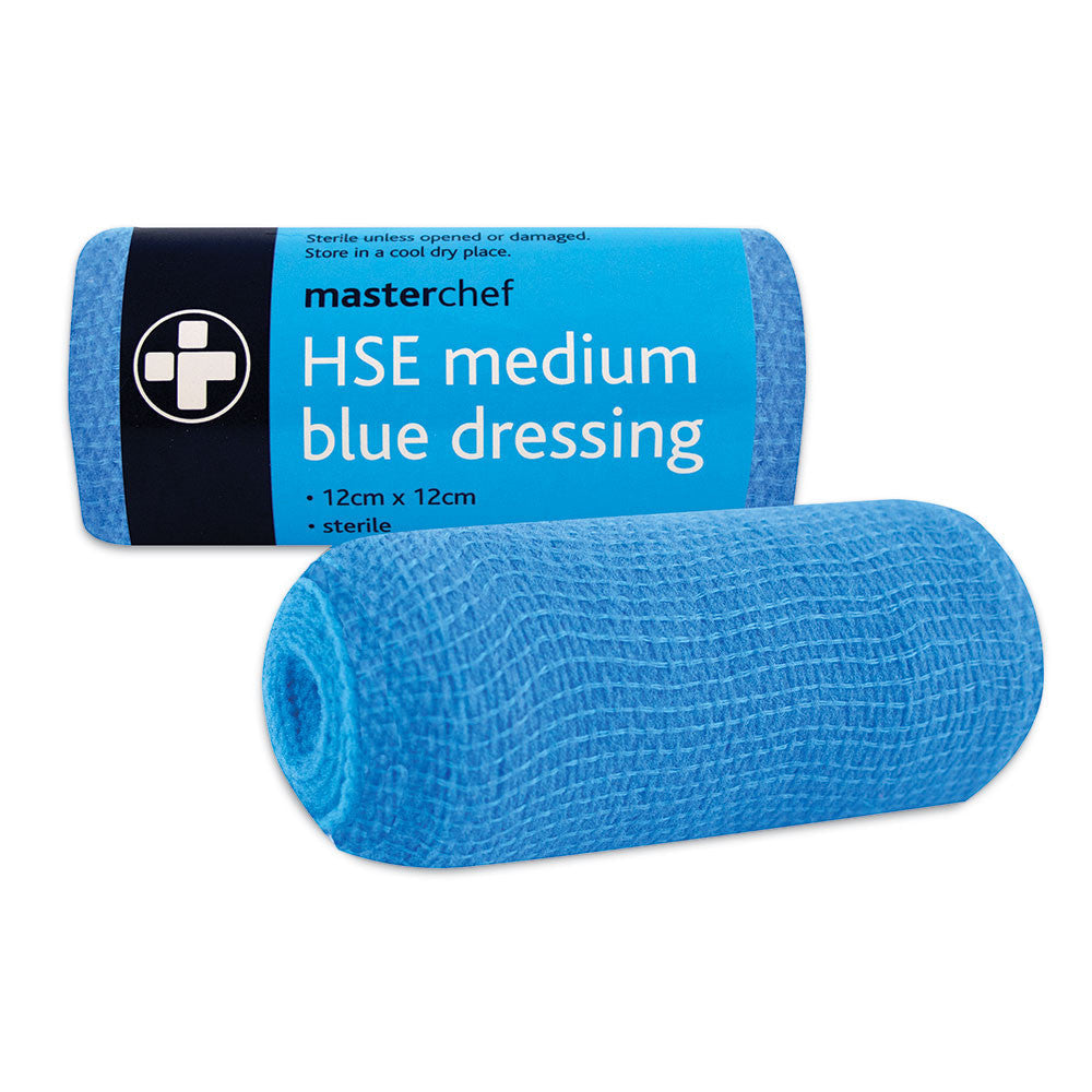 Medium HSE Dressing 12cm x 12cm Unboxed - Blue