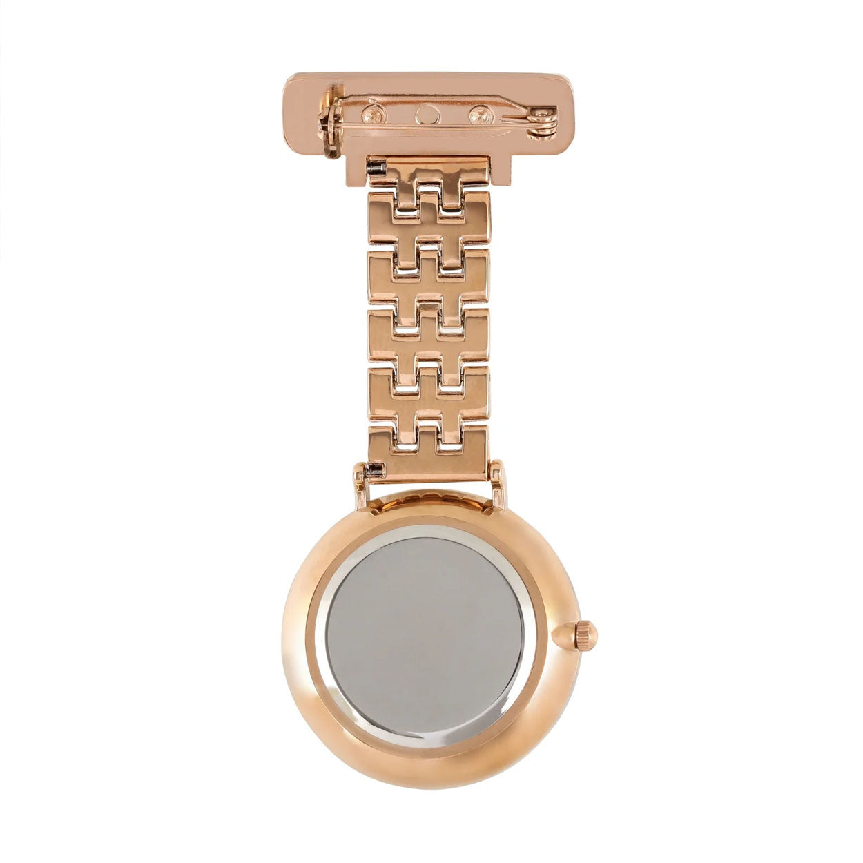 Annie Apple Nurses Fob Watch - Aurora - Grey/Rose Gold - Link - 35mm