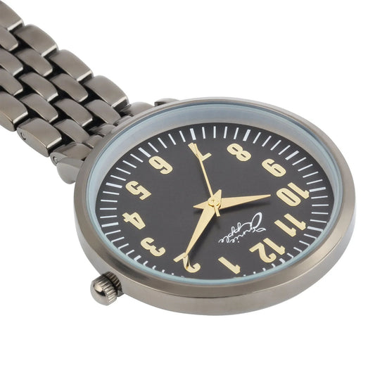 Annie Apple Nurses Fob Watch - Aurora - Gold/Gunmetal - Link - 35mm