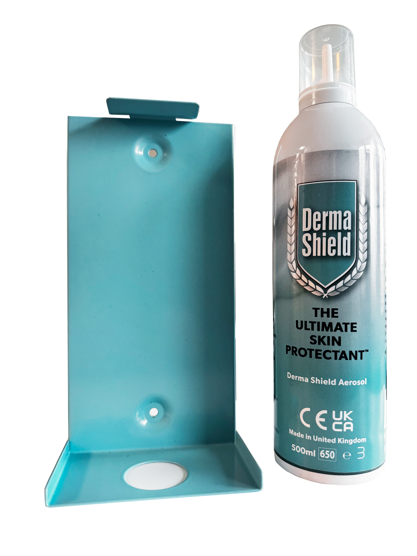Derma Shield Wall-Mount Can Holder + Educational Board