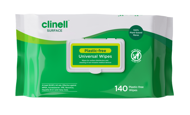Clinell Universal Plastic Free Wipes - 140 wipes