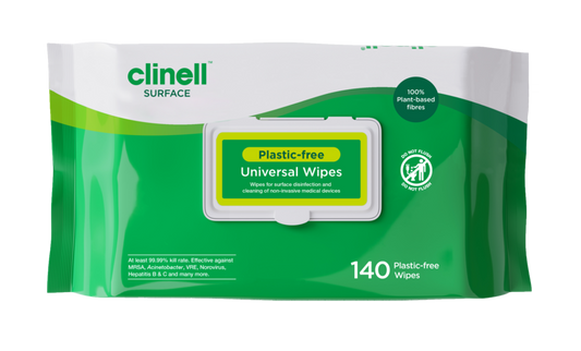 Clinell Universal Plastic Free Wipes - 140 wipes