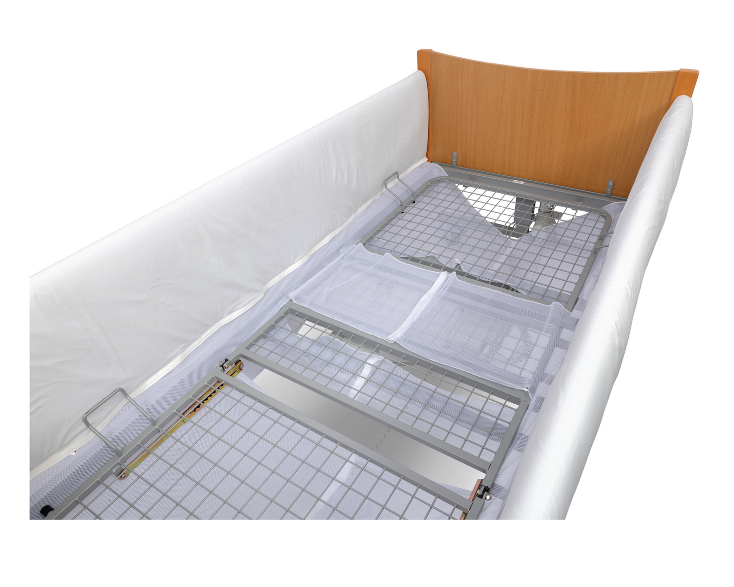MRSA Resistant Connected Bed Rail Protectors - With Mesh