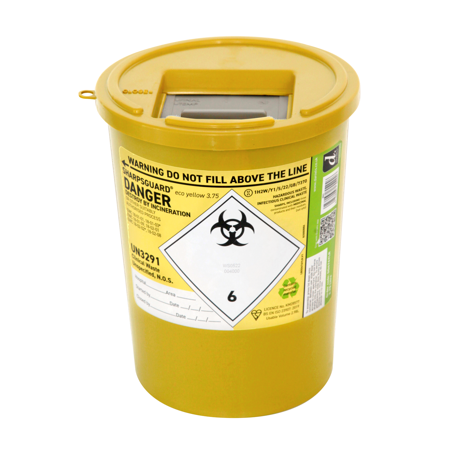 Sharpsguard Yellow 3.75 Ltr Sharps Bin