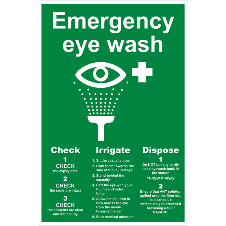 EMERGENCY EYE WASH S/A VINYL 300 X 200