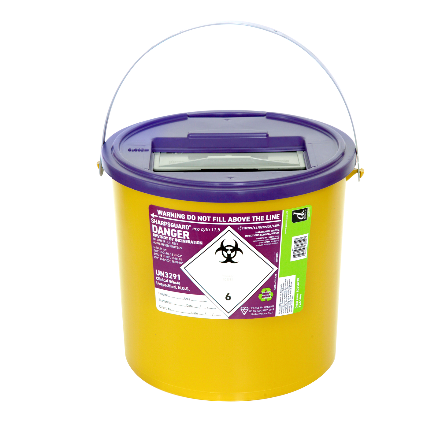 Sharpsguard Cyto 11.5 Litre Sharps Bin