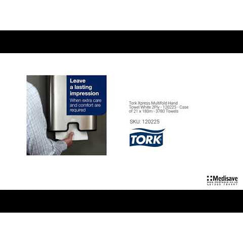 Tork Xpress Multifold Hand Towel White 2Ply - 120225 - Case of 21 x 180m - 3780 Towels
