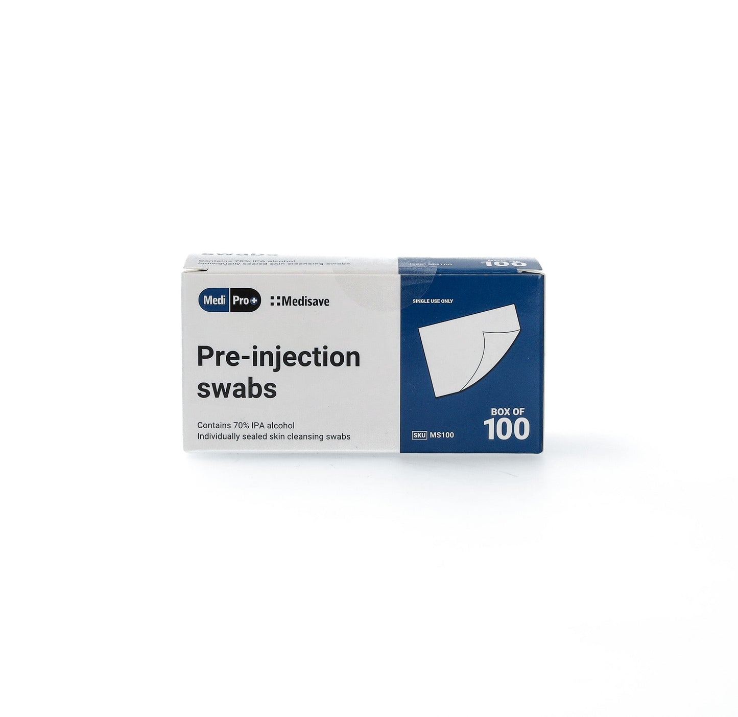 MediPro 70% Alcohol IPA Pre-Injection Swabs x 100