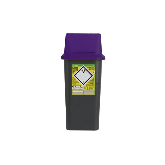 Sharpsafe® Grey Sharps Bin - Purple Lid