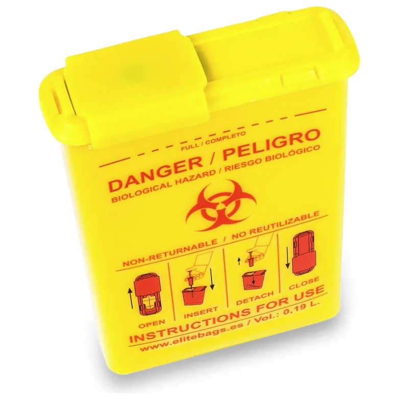 CONBIO'S Pocket-Sized Conotainer - Biocontaminated Material - Yellow