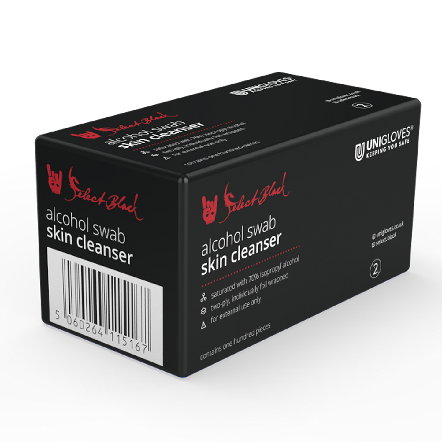 Select Black Alcohol Swabs