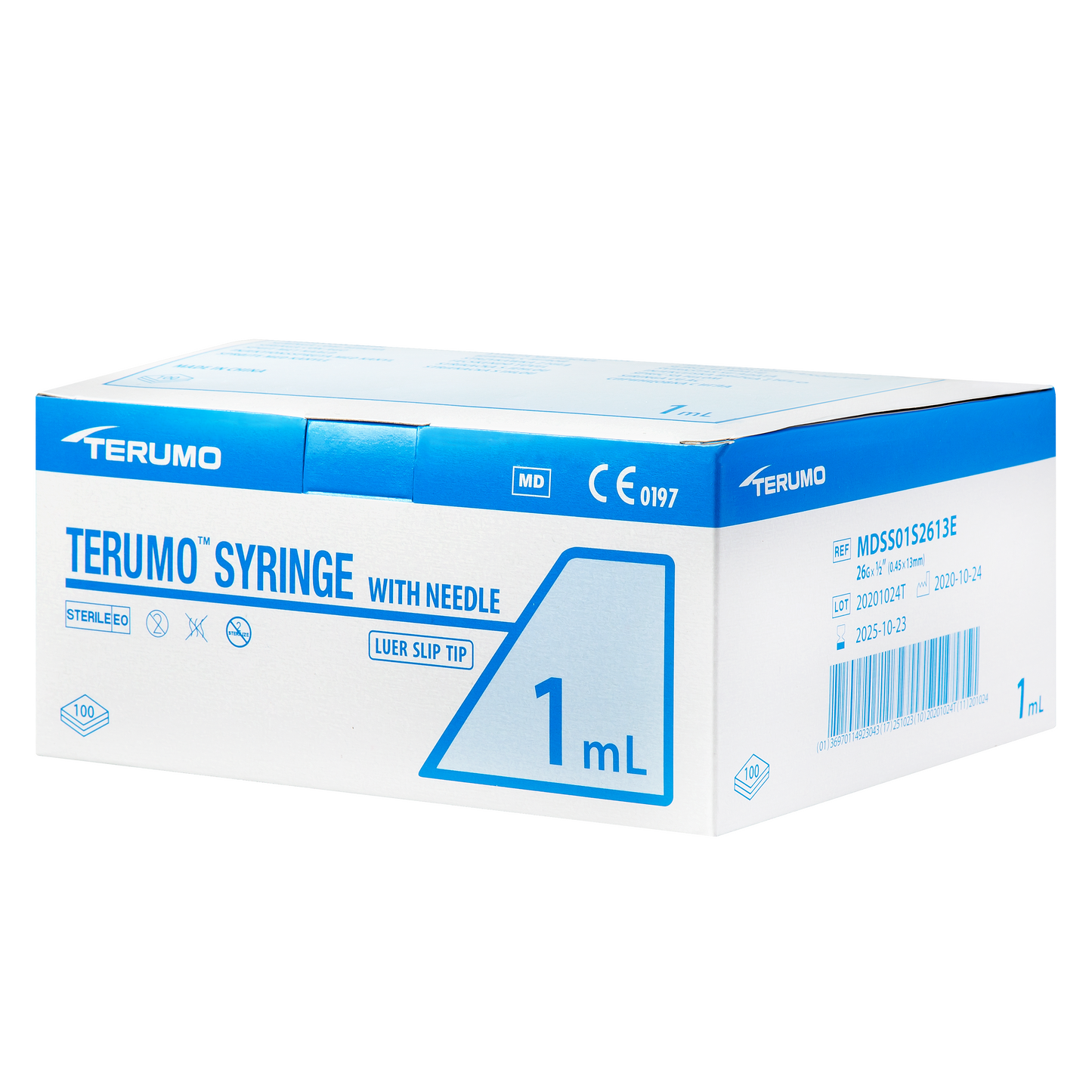 Terumo Syringe & Needle 1ml 25g x 5/8" 16mm - Box of 100