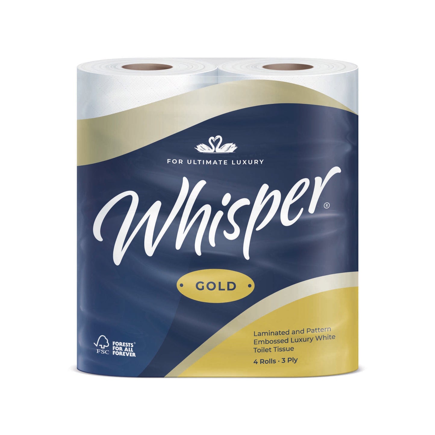 3ply Whisper 4 pack Toilet Roll x 40