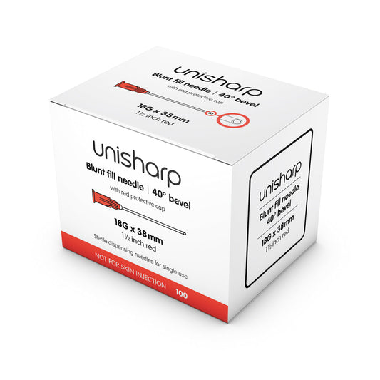 Unisharp 18G 1½ inch (38mm) Blunt Needle - Box of 100