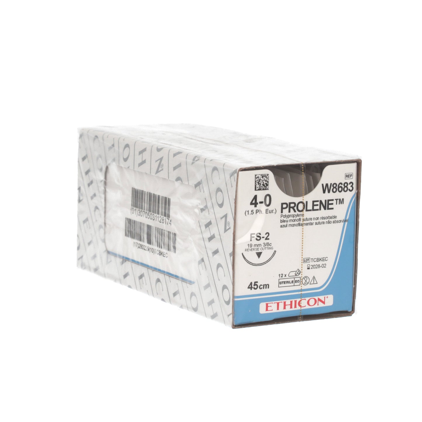 Prolene Suture: 19mm 45cm Blue 4-0 x 12