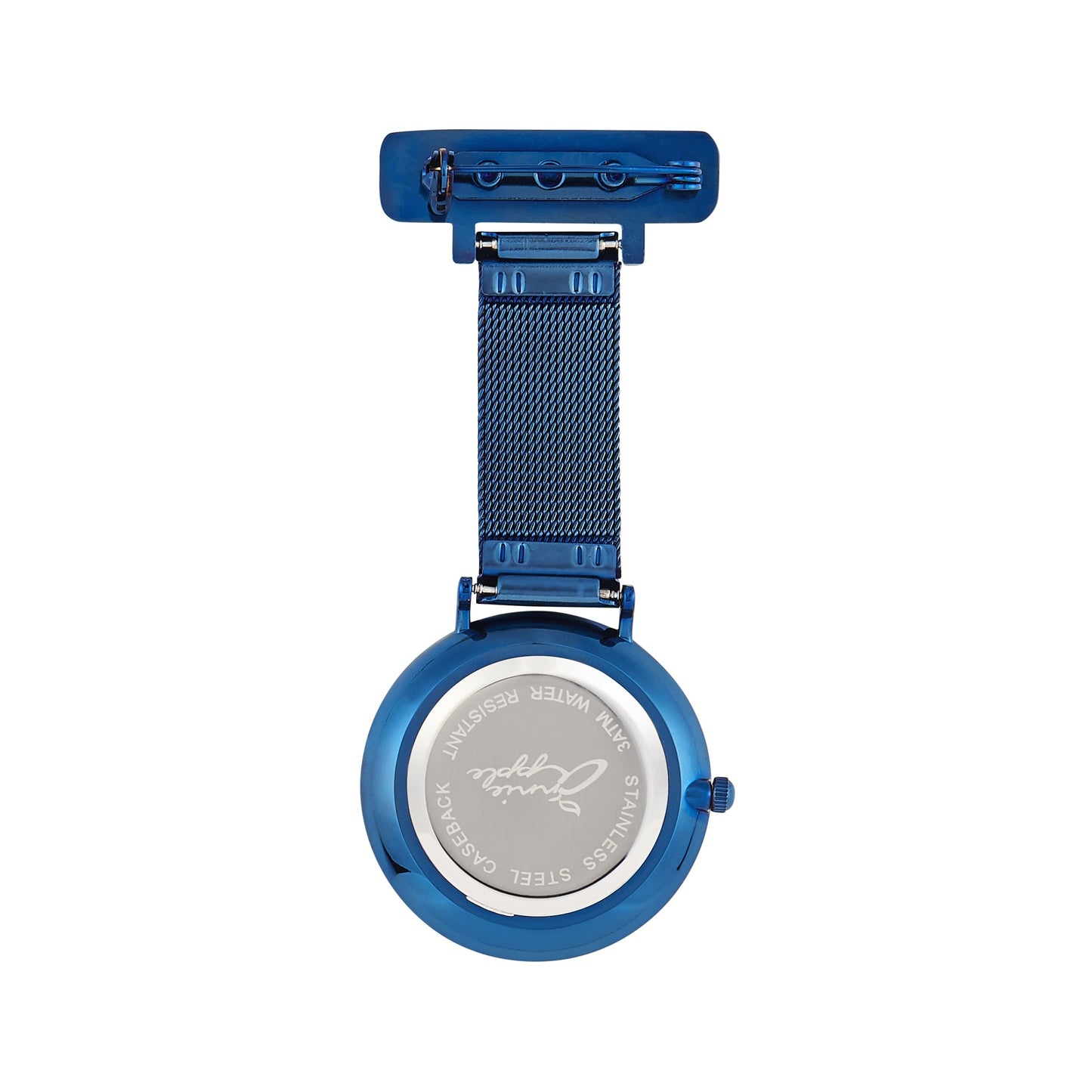 Annie Apple Nurses Fob Watch - Aurora - Rose Gold/Blue - Mesh - 35mm