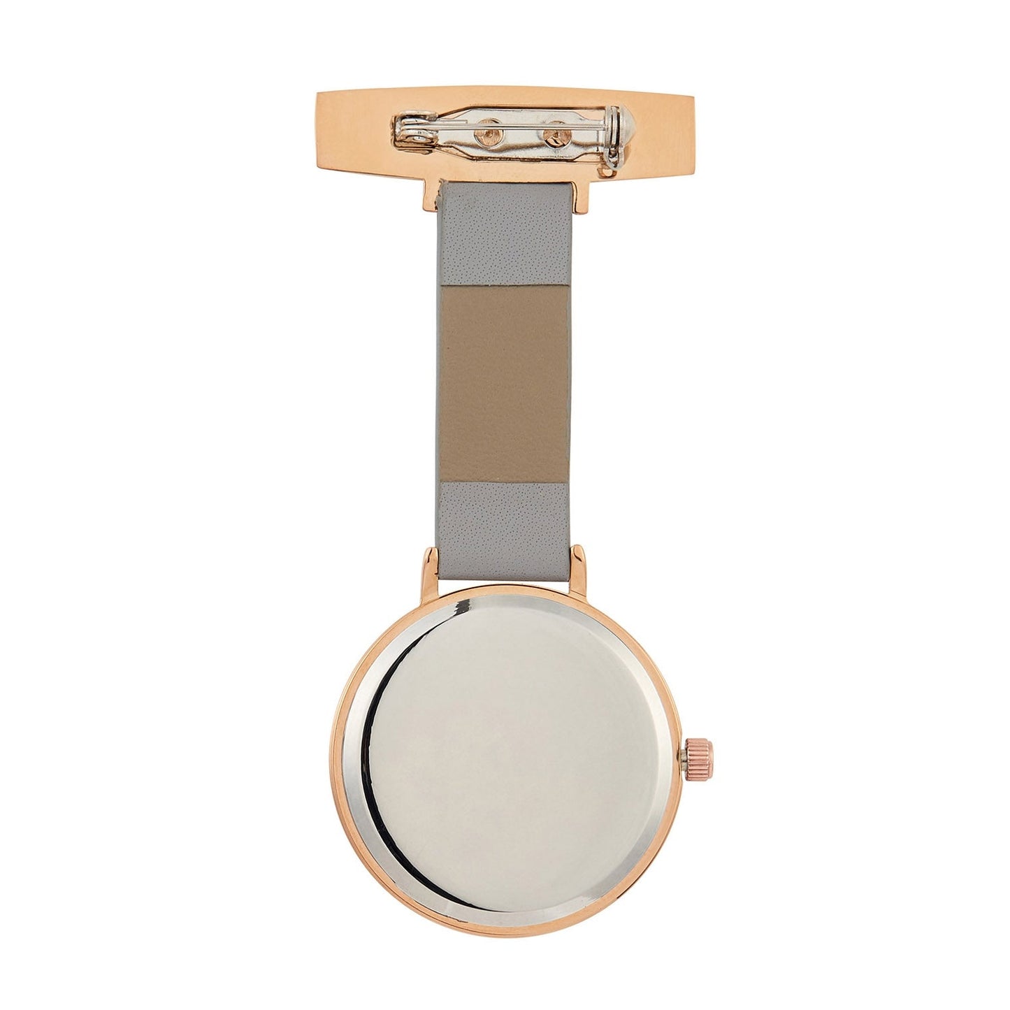 Annie Apple Nurses Fob Watch - Meraki - Grey/Rose Gold/Grey - Leather - 35mm