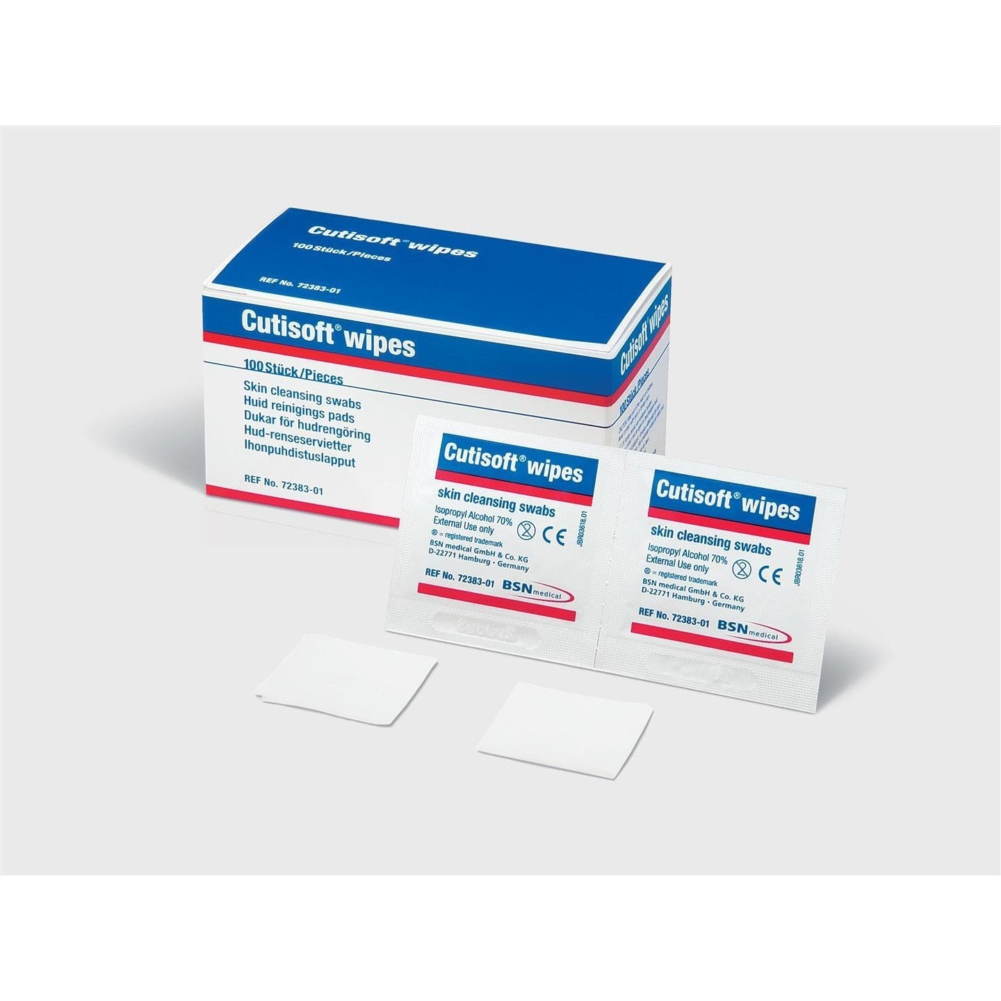Leukoplast Cutisoft Wipes - Pre Injection Wipes 3cm x 3cm - Pack of 100