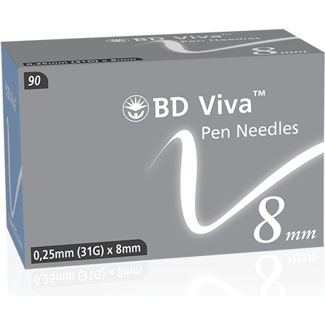 BD Viva™ Pen Needles 0.25mm (31G) x 8mm - Box of 90