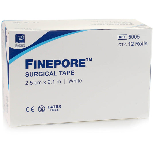 Finepore Microporous Surgical Tape - 2.5cm x 9.1m - Case of 120