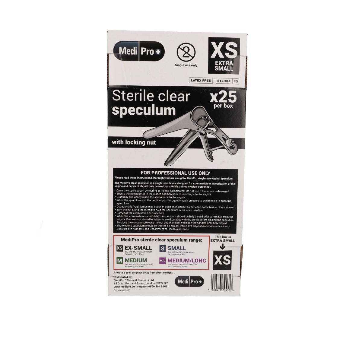Medipro Vaginal Speculum with Lock - Box of 25 - Extra Small