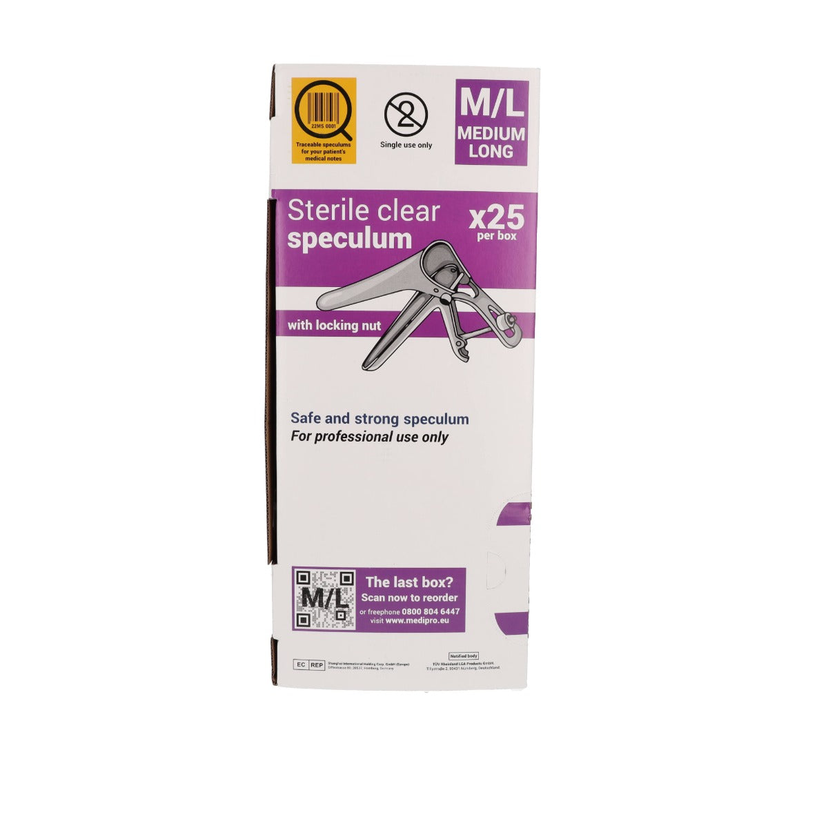 Medipro Vaginal Speculum with Lock - Box of 25 - Medium Long