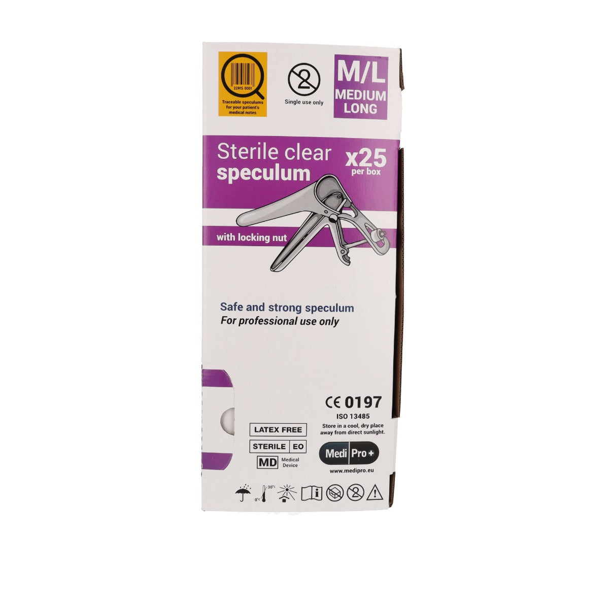Medipro Vaginal Speculum with Lock - Box of 25 - Medium Long