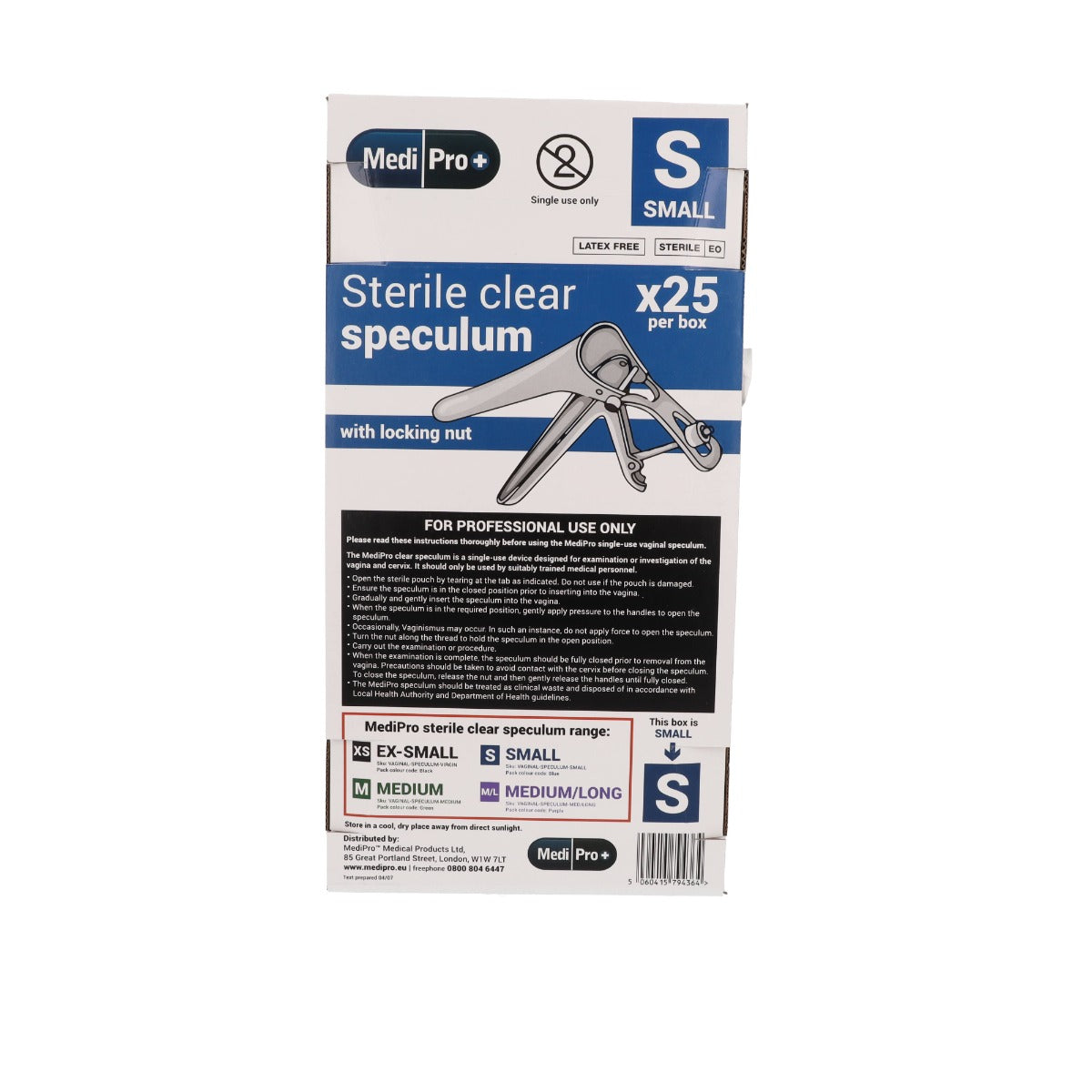 Medipro Vaginal Speculum with Lock - Box of 25 - Small
