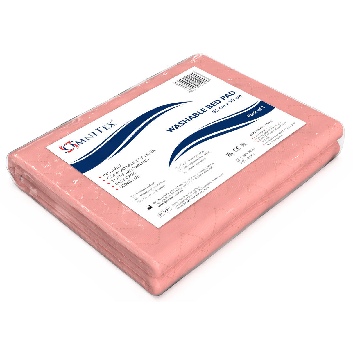 Incontinence Bed Pads - Washable/Reusable 85 x 90cm without tucks - 3 litre Capacity