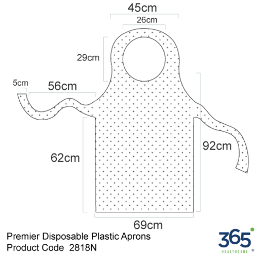 Roll of Premier Disposable Plastic - 200 Aprons White