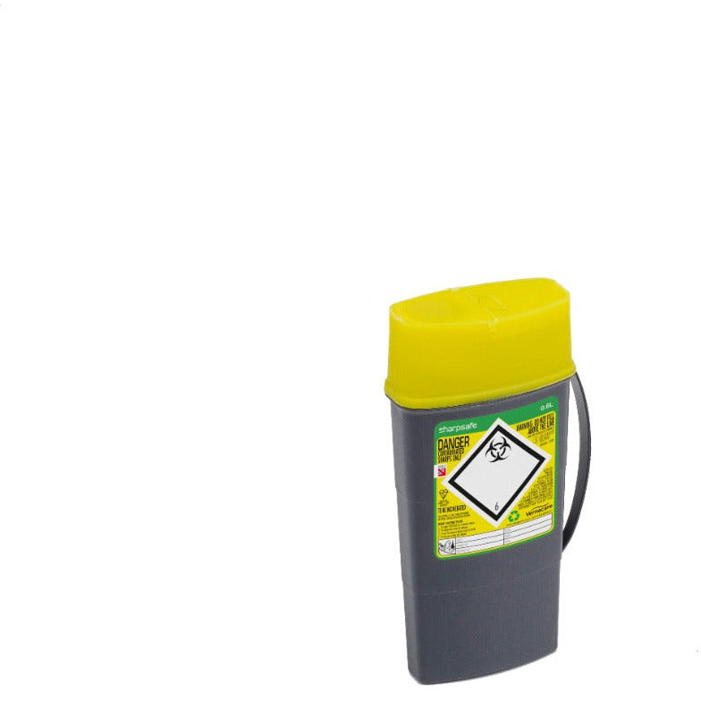 Sharpsafe 0.6 Litre Yellow - Grey Body