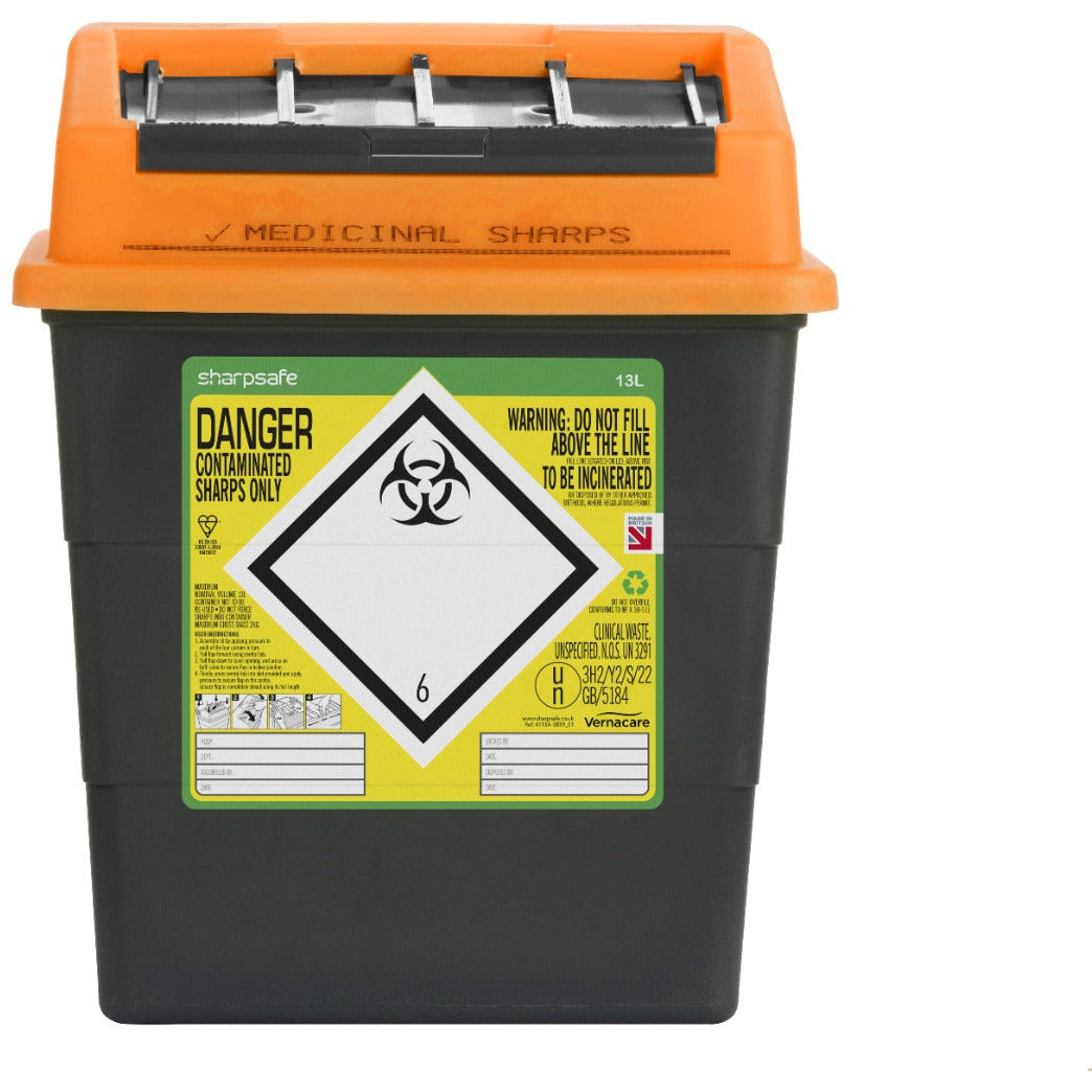 Sharpsafe 13 Litre Orange