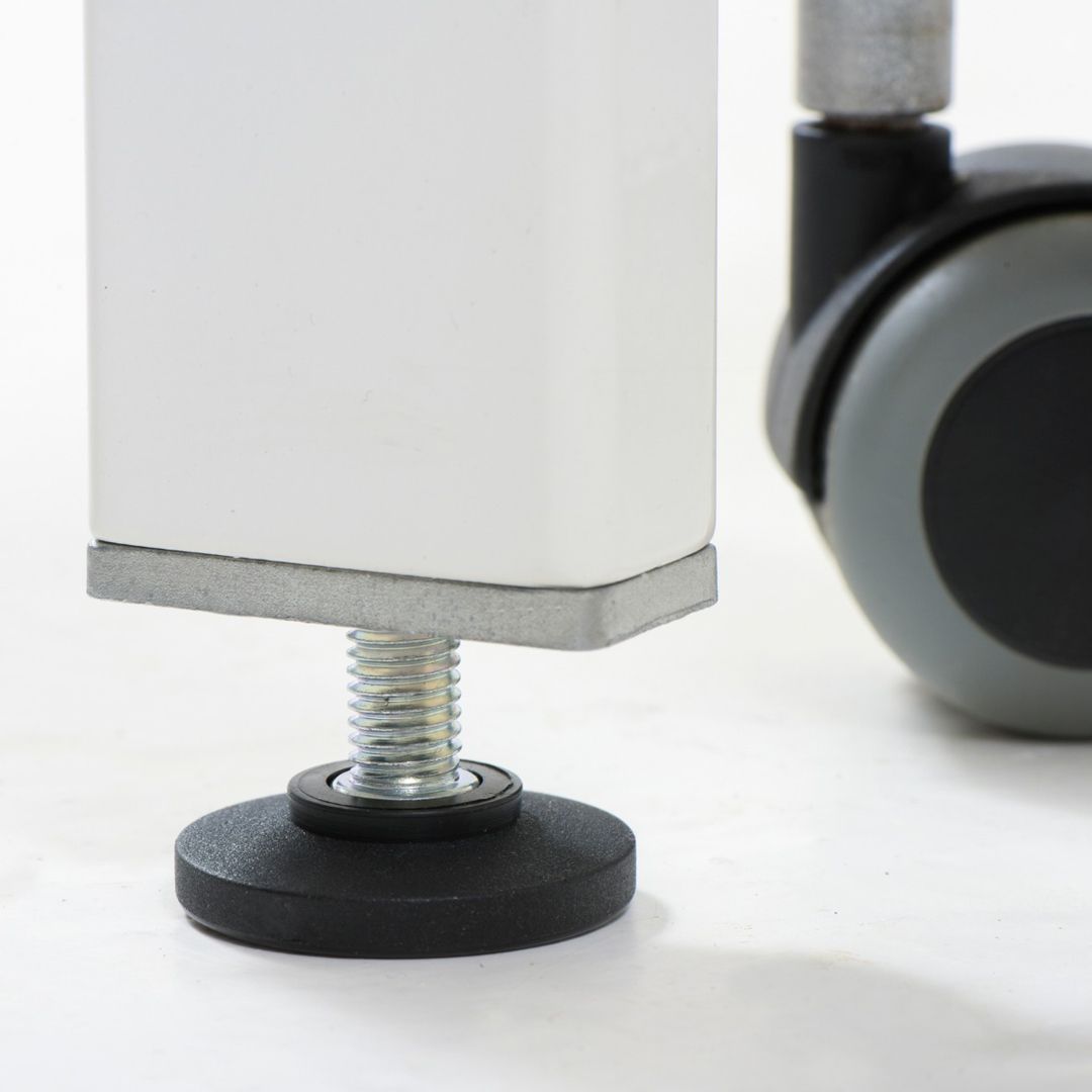 Stabil Komfort 3-Section Hydraulic Plinth - White Frame - Black Upholstery