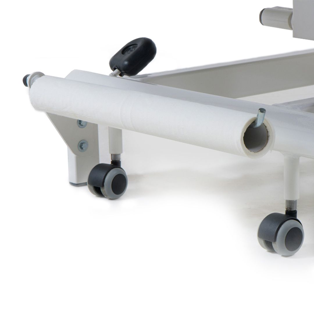 Stabil Komfort 3-Section Hydraulic Plinth - White Frame - Black Upholstery