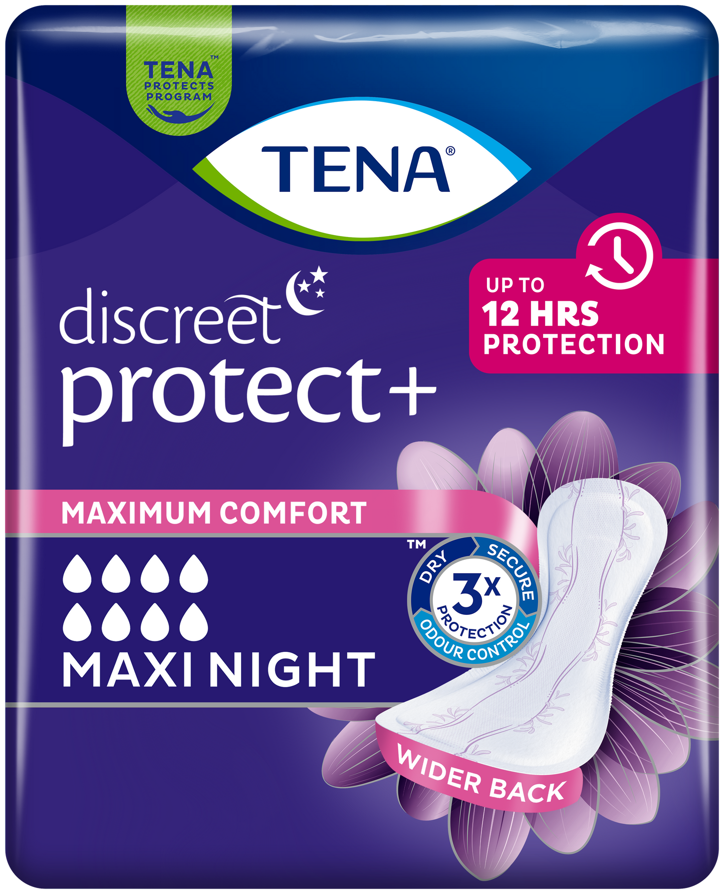 TENA Discreet Maxi Night - Pack of 6