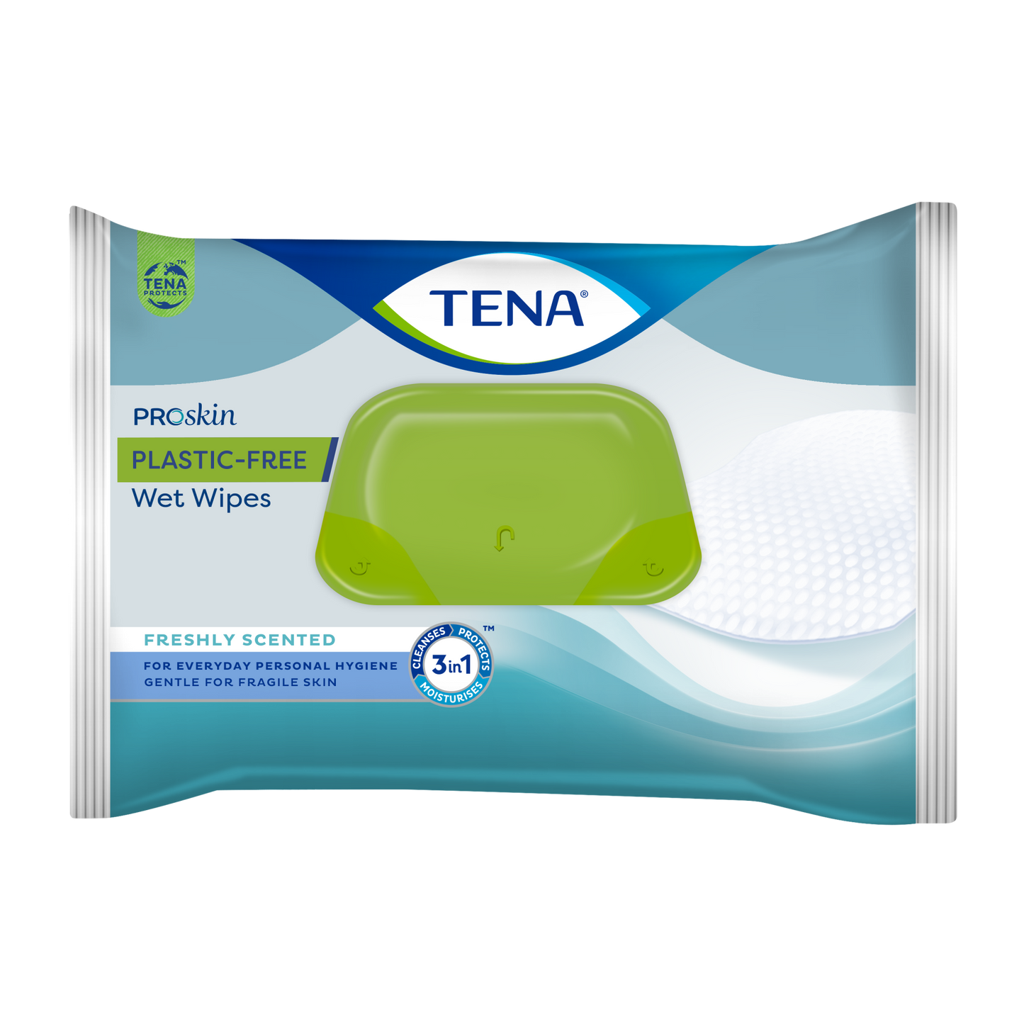 TENA ProSkin Plastic-Free Wet Wipe (30cm x 20cm) - Pack of 48 Wipes