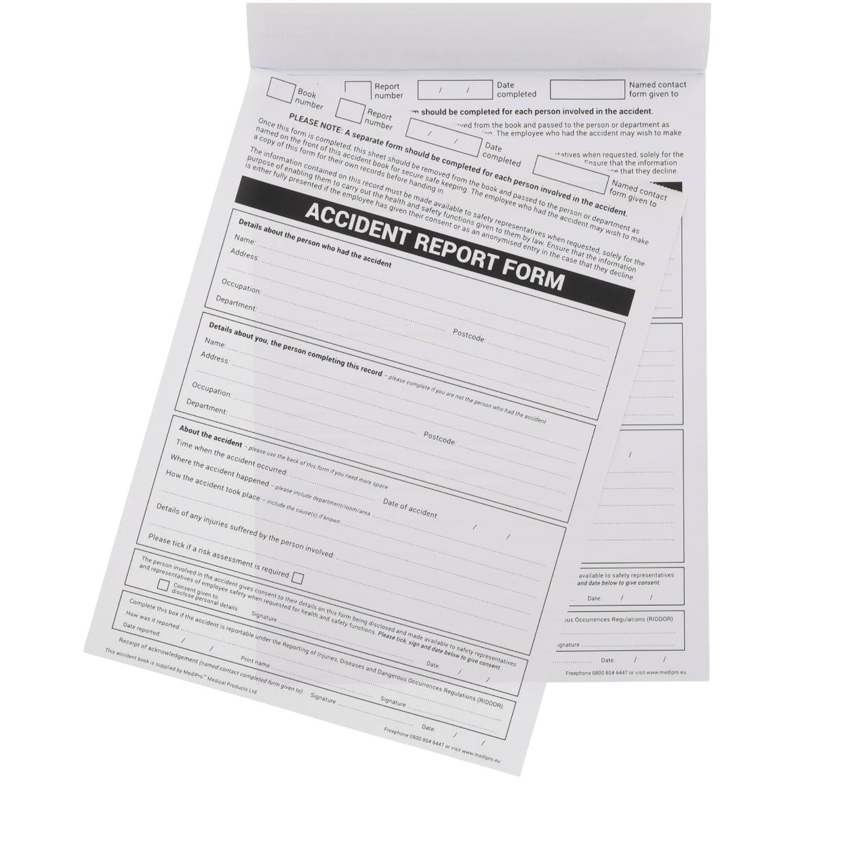 A5 Accident Book - GDPR Compliant - Medipro